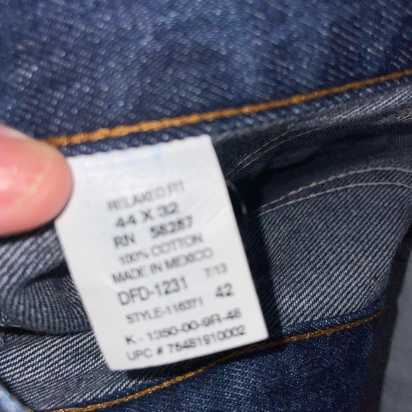 Faded Glory Men's relax fitted Dark Wash Jeans Size 44 x 32 style 116371 - Picture 5 of 7